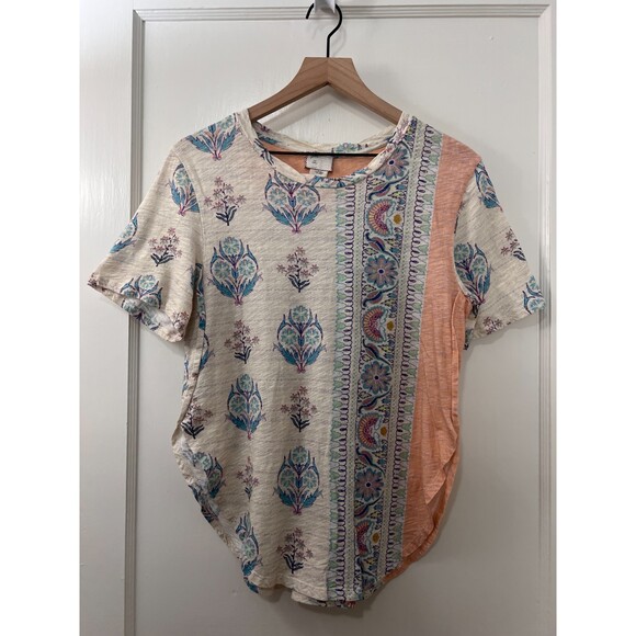 Anthropologie Women's Postmark Delilah Tee Colorful Floral Top Size S - Picture 1 of 9